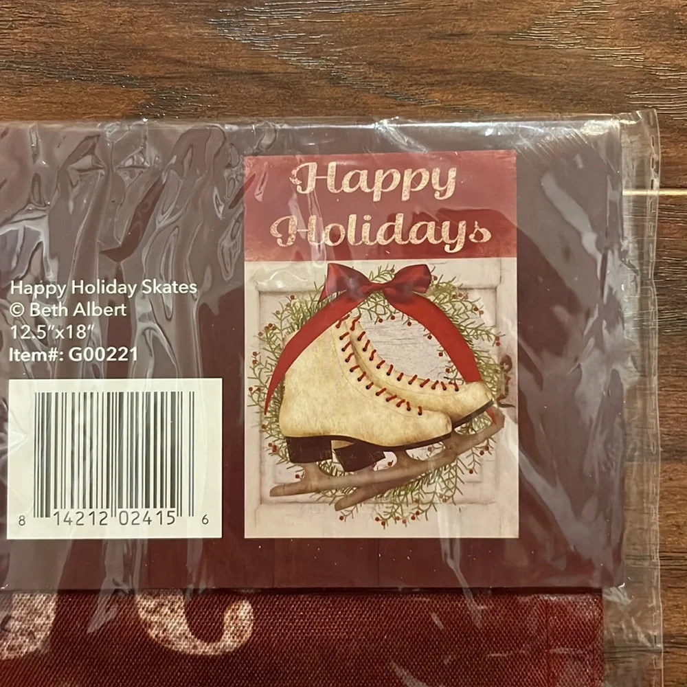 NEW Briarwood Lane Happy Holidays Skates Garden Flag - Picture 4 of 4